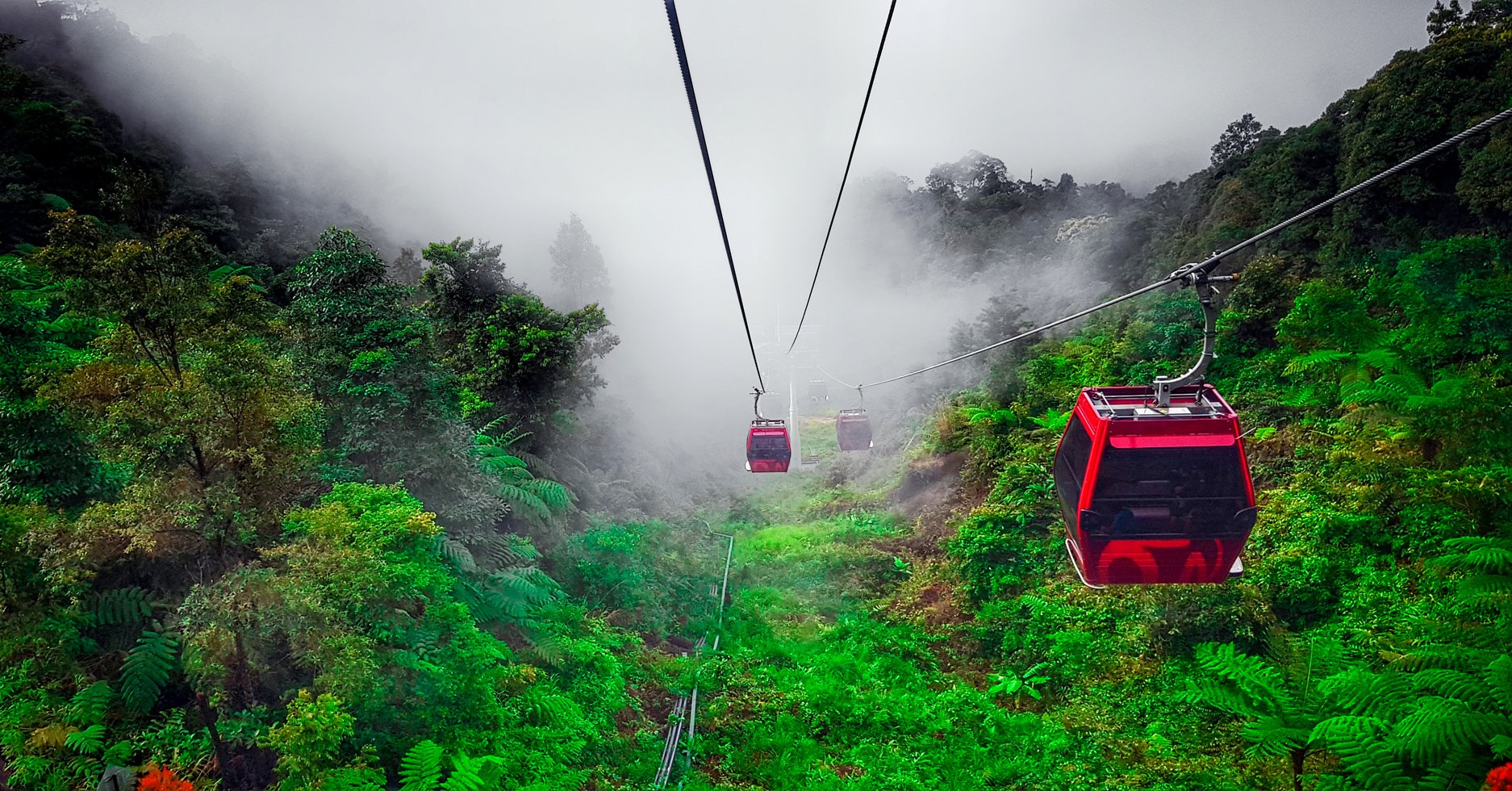 the rope way cable car at Genting highlands, Malaysia